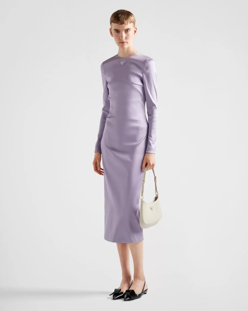 Prada Vestido Midi De Satén^Mujer VESTIDOS