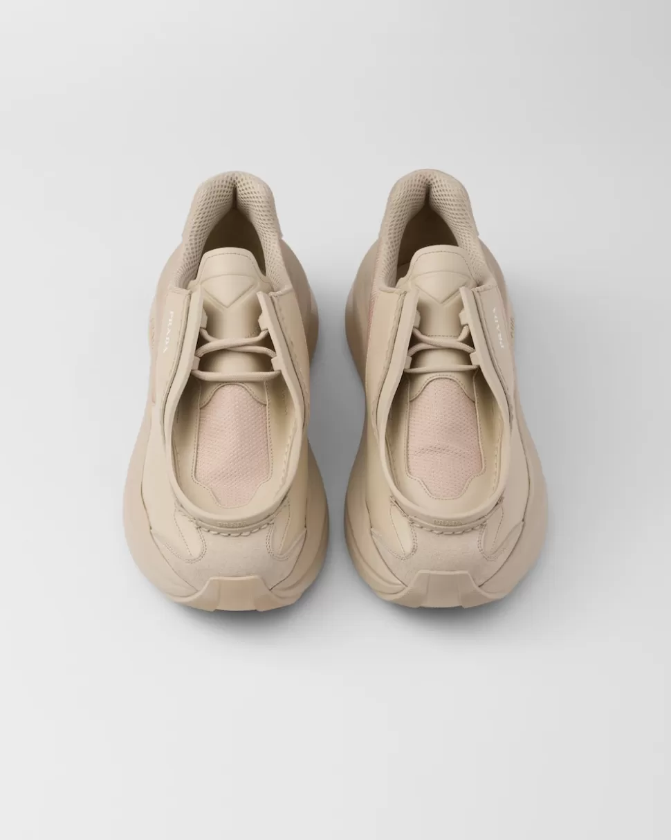 Prada Zapatillas Deportivas Systeme De Piel Cepillada Con Tejido Técnico Y Elementos De Ante^Hombre ZAPATOS CON CORDONES