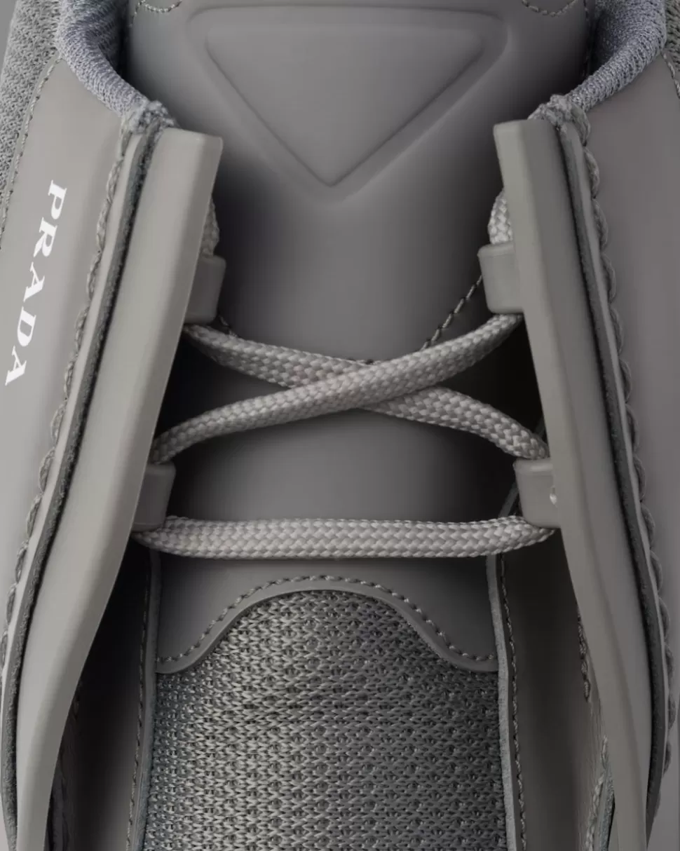 Prada Zapatillas Deportivas Systeme De Piel Cepillada Con Tejido Técnico Y Elementos De Ante^Hombre ZAPATOS CON CORDONES