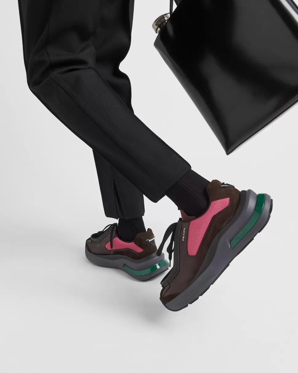 Prada Zapatillas Deportivas Systeme De Piel Cepillada Con Tejido Técnico Y Elementos De Ante^Hombre ZAPATILLAS DEPORTIVAS