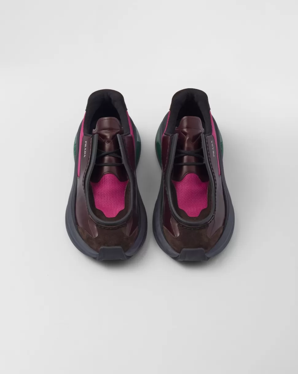 Prada Zapatillas Deportivas Systeme De Piel Cepillada Con Tejido Técnico Y Elementos De Ante^Hombre ZAPATILLAS DEPORTIVAS