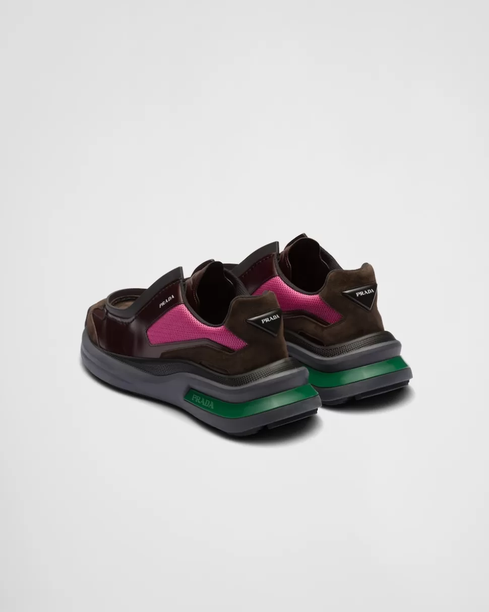 Prada Zapatillas Deportivas Systeme De Piel Cepillada Con Tejido Técnico Y Elementos De Ante^Hombre ZAPATILLAS DEPORTIVAS
