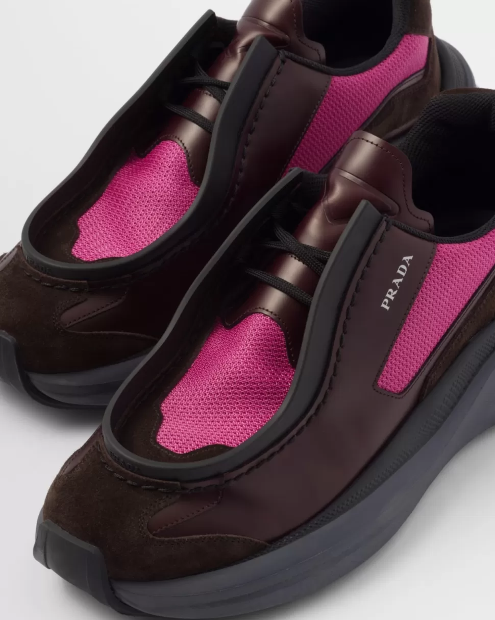 Prada Zapatillas Deportivas Systeme De Piel Cepillada Con Tejido Técnico Y Elementos De Ante^Hombre ZAPATILLAS DEPORTIVAS