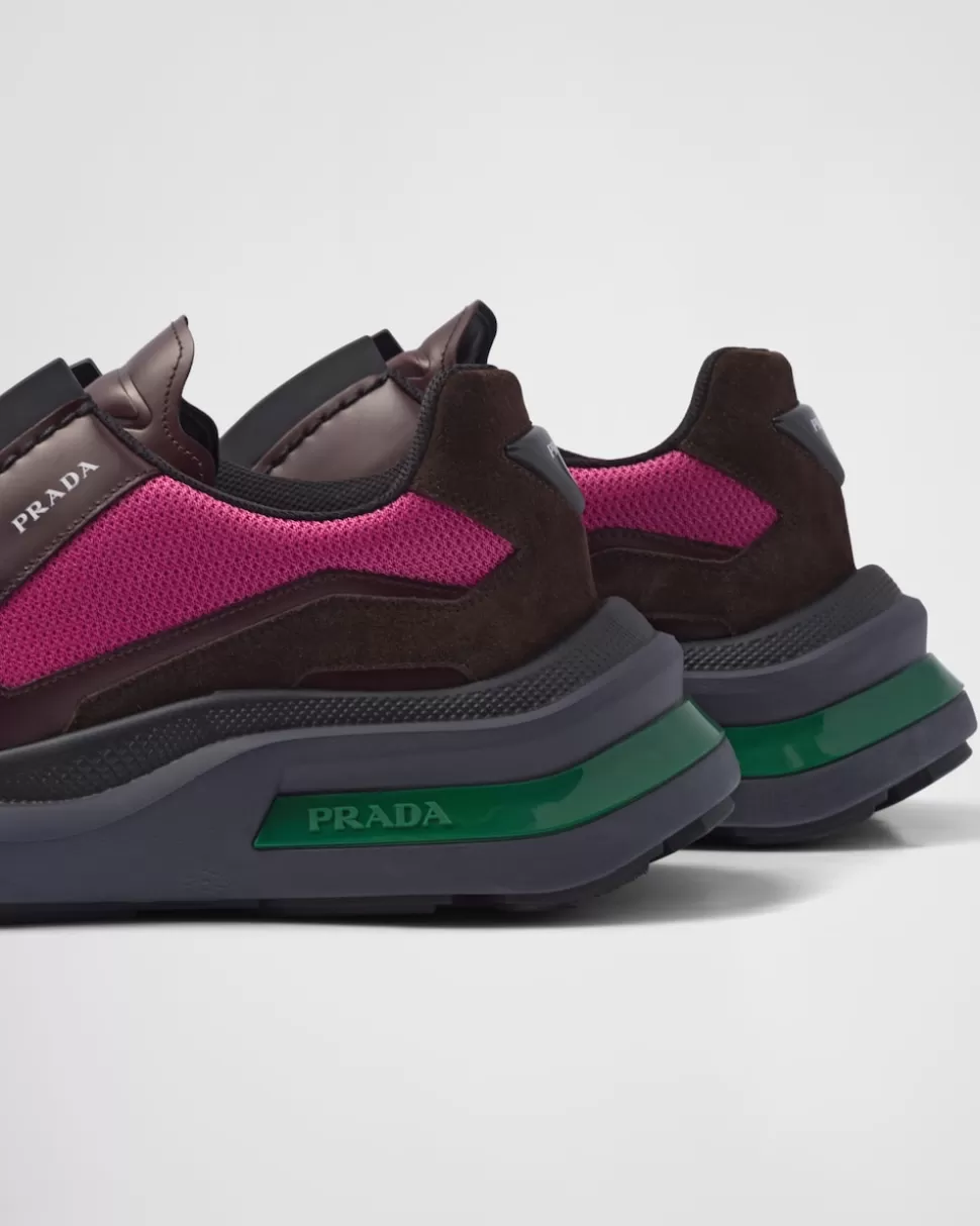 Prada Zapatillas Deportivas Systeme De Piel Cepillada Con Tejido Técnico Y Elementos De Ante^Hombre ZAPATILLAS DEPORTIVAS