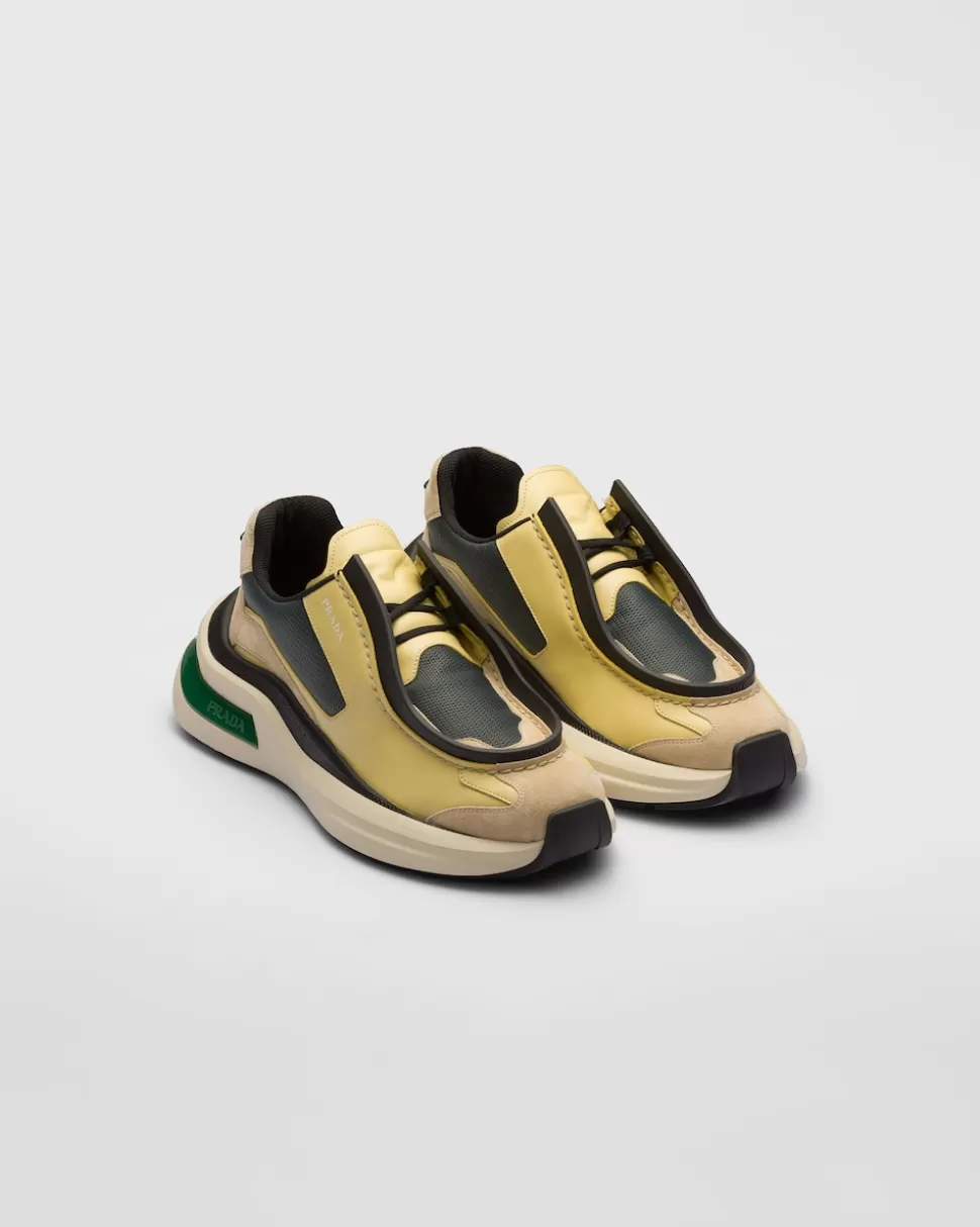 Prada Zapatillas Deportivas Systeme De Piel Cepillada Con Tejido Técnico Y Elementos De Ante^Hombre ZAPATILLAS DEPORTIVAS