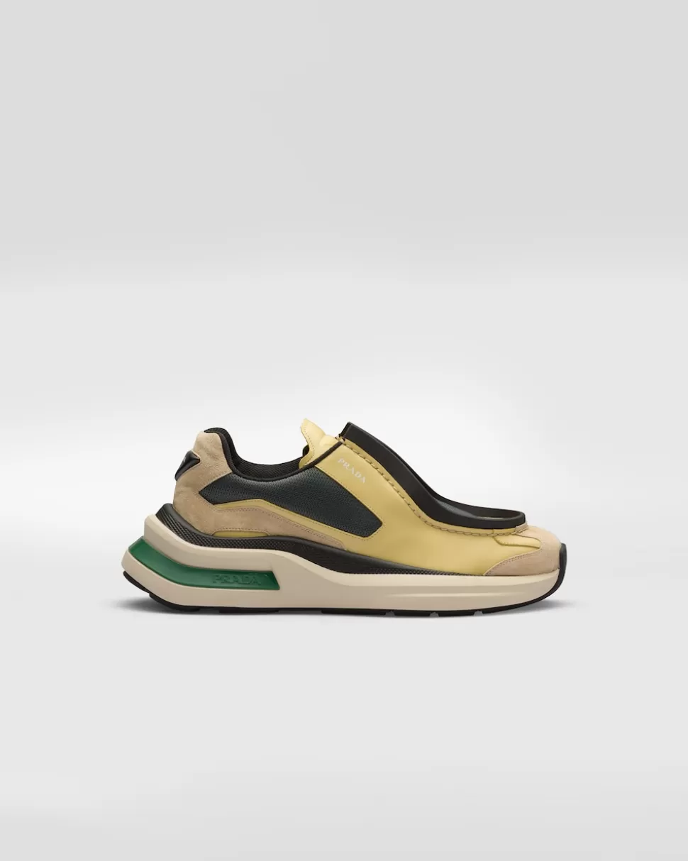 Prada Zapatillas Deportivas Systeme De Piel Cepillada Con Tejido Técnico Y Elementos De Ante^Hombre ZAPATILLAS DEPORTIVAS