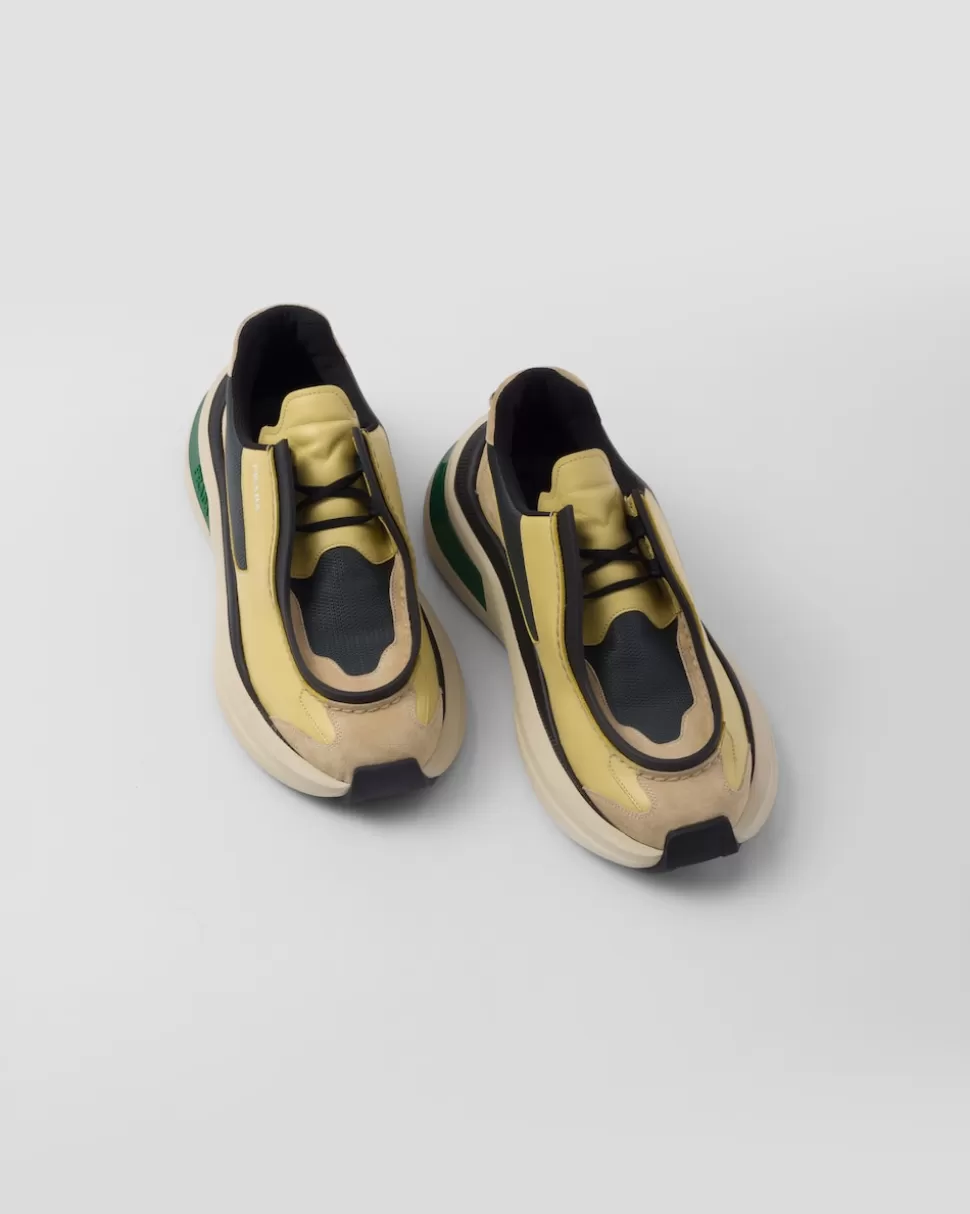 Prada Zapatillas Deportivas Systeme De Piel Cepillada Con Tejido Técnico Y Elementos De Ante^Hombre ZAPATILLAS DEPORTIVAS