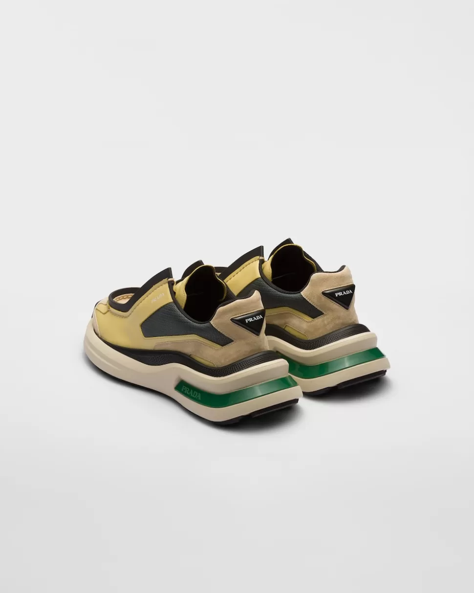 Prada Zapatillas Deportivas Systeme De Piel Cepillada Con Tejido Técnico Y Elementos De Ante^Hombre ZAPATILLAS DEPORTIVAS