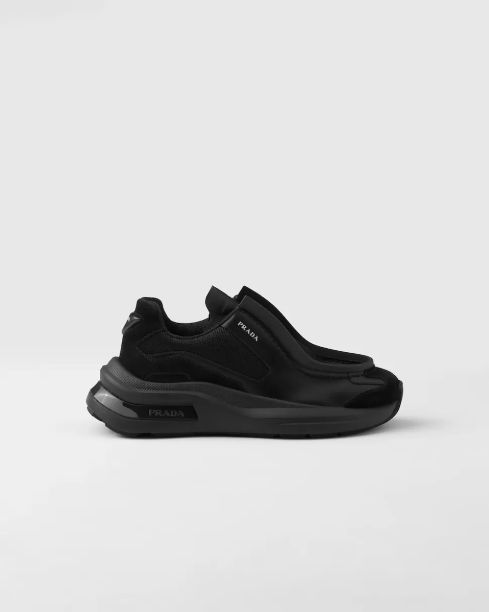 Prada Zapatillas Deportivas Systeme De Piel Cepillada Con Tejido Técnico Y Elementos De Ante^Hombre ZAPATILLAS DEPORTIVAS