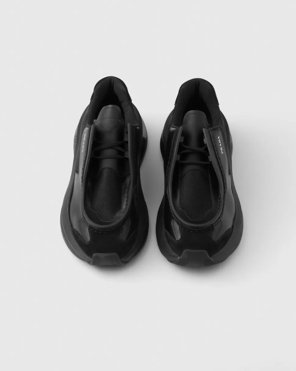 Prada Zapatillas Deportivas Systeme De Piel Cepillada Con Tejido Técnico Y Elementos De Ante^Hombre ZAPATILLAS DEPORTIVAS