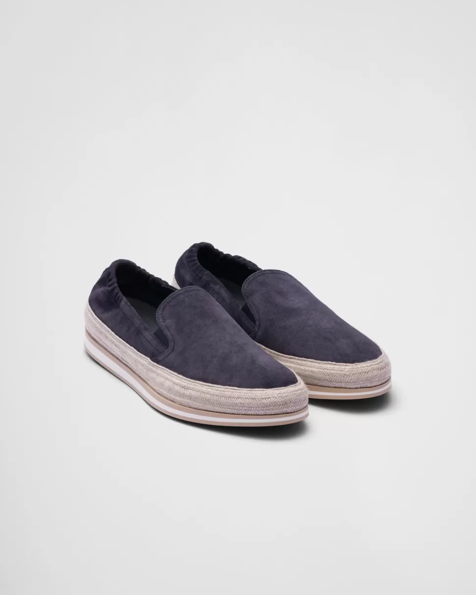 Prada Zapatos De Ante Sin Cordones^Hombre MOCASINES