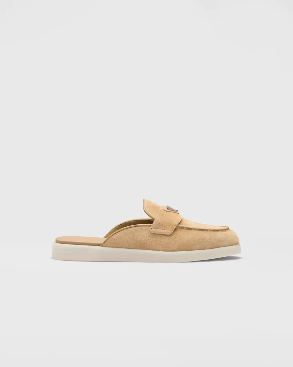 Prada Zapatos De Ante Sin Talón^Mujer MOCASINES