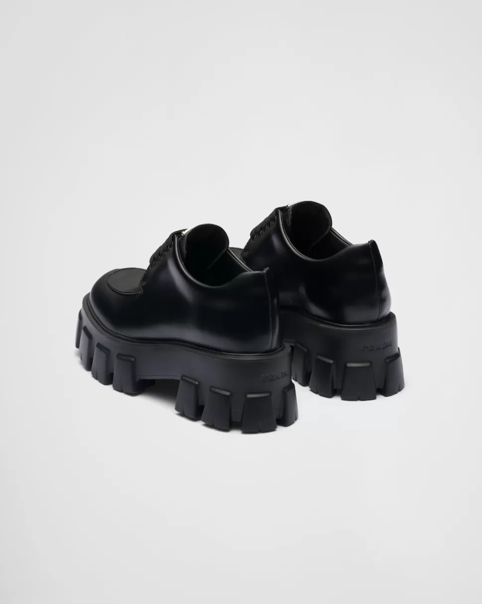 Prada Zapatos De Cordones Monolith De Piel Cepillada^Mujer ZAPATOS CON CORDONES