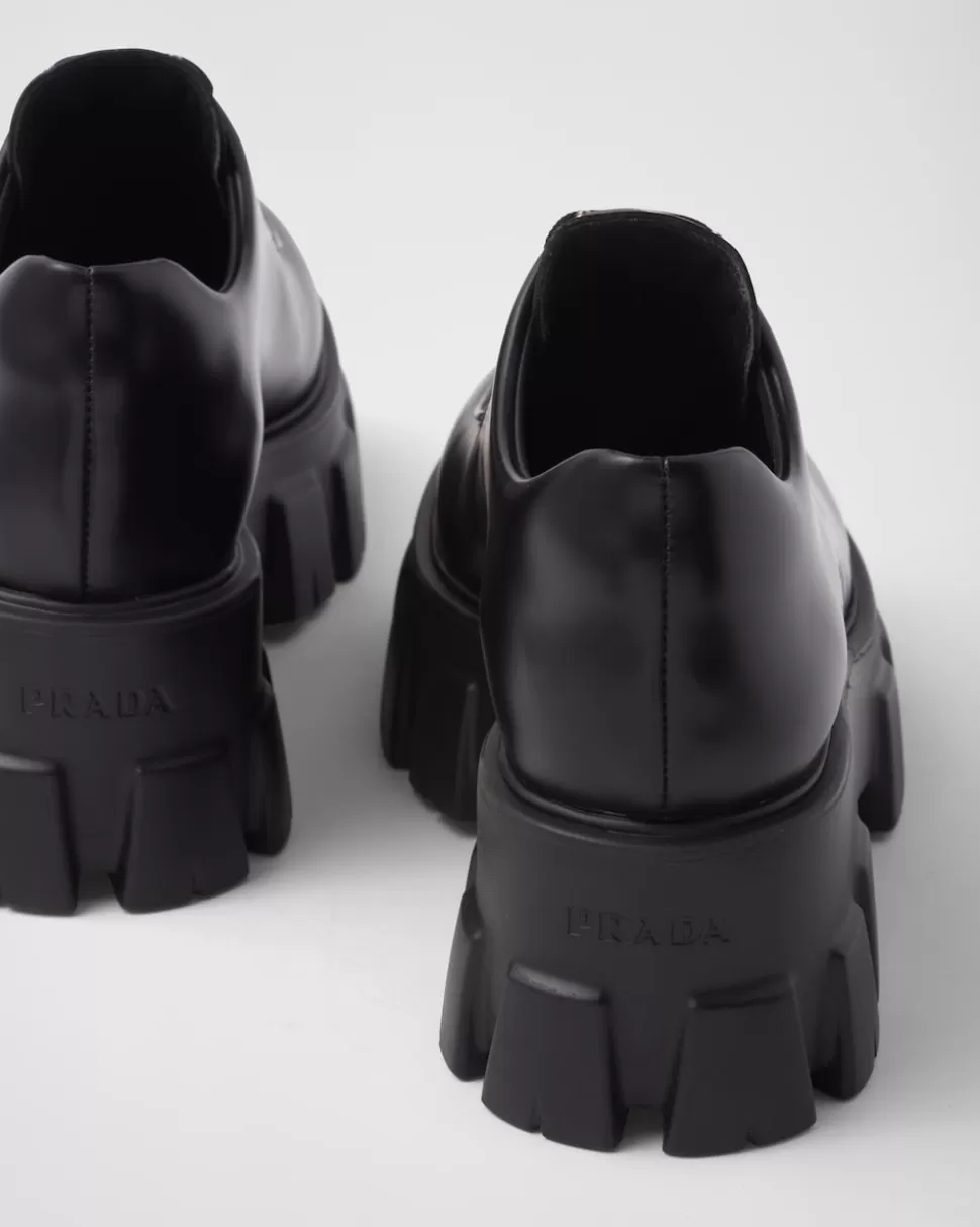 Prada Zapatos De Cordones Monolith De Piel Cepillada^Mujer ZAPATOS CON CORDONES