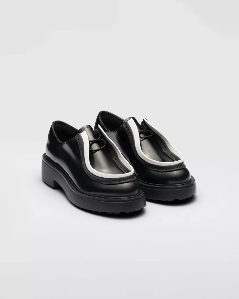 Prada Zapatos De Piel Cepillada Con Cordones^Mujer ZAPATOS CON CORDONES