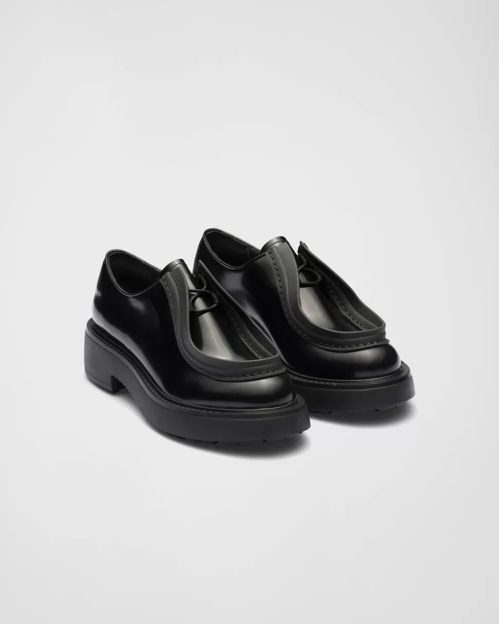 Prada Zapatos De Piel Cepillada Con Cordones^Mujer ZAPATOS CON CORDONES
