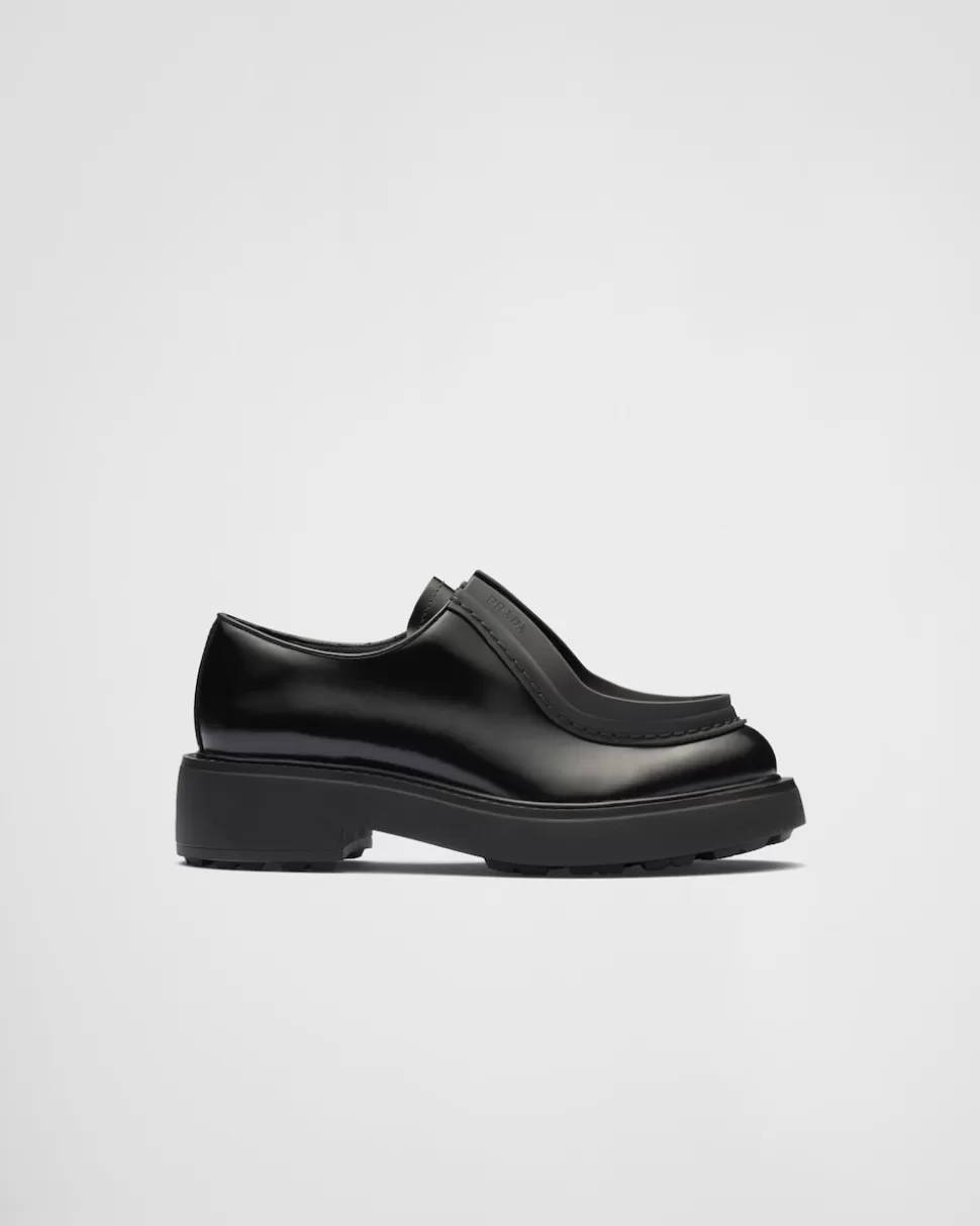 Prada Zapatos De Piel Cepillada Con Cordones^Mujer ZAPATOS CON CORDONES