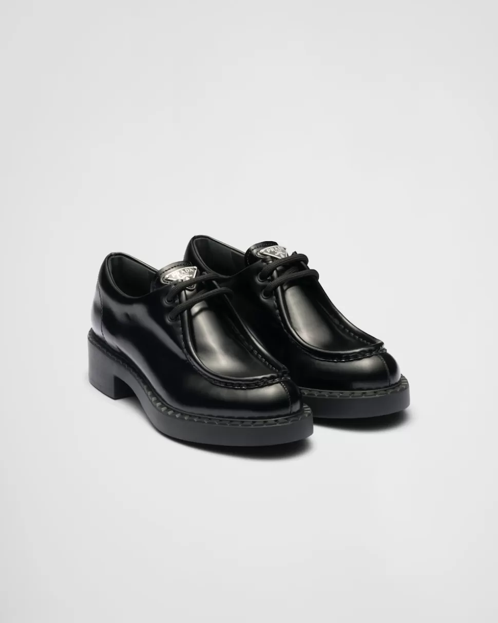 Prada Zapatos De Piel Cepillada Con Cordones^Mujer ZAPATOS CON CORDONES