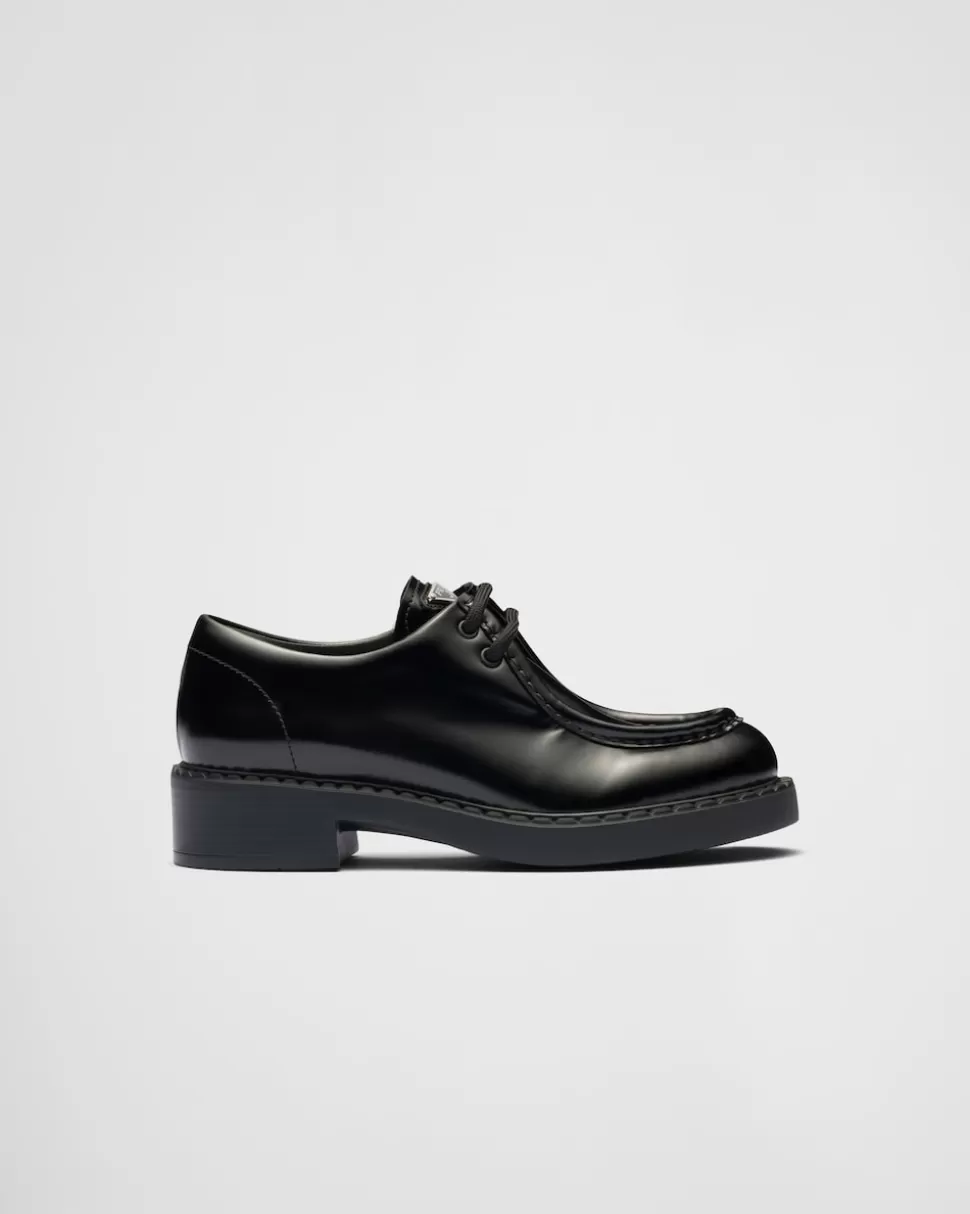 Prada Zapatos De Piel Cepillada Con Cordones^Mujer ZAPATOS CON CORDONES