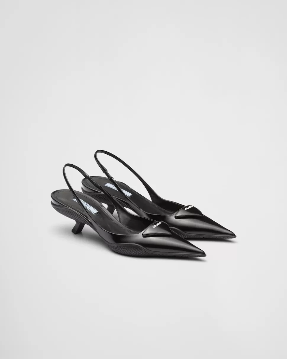 Prada Zapatos De Salón Slingbacks En Piel Cepillada^Mujer ZAPATOS DE SALÓN Y BAILARINAS