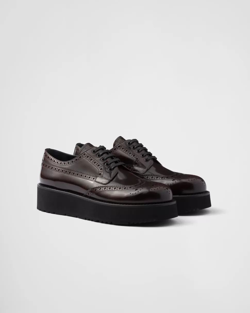 Prada Zapatos Derby En Piel Cepillada^Mujer ZAPATOS CON CORDONES