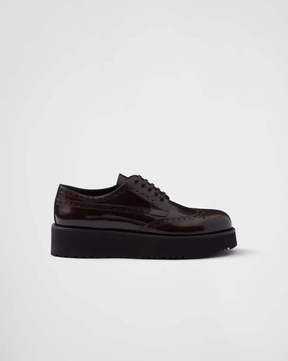 Prada Zapatos Derby En Piel Cepillada^Mujer ZAPATOS CON CORDONES