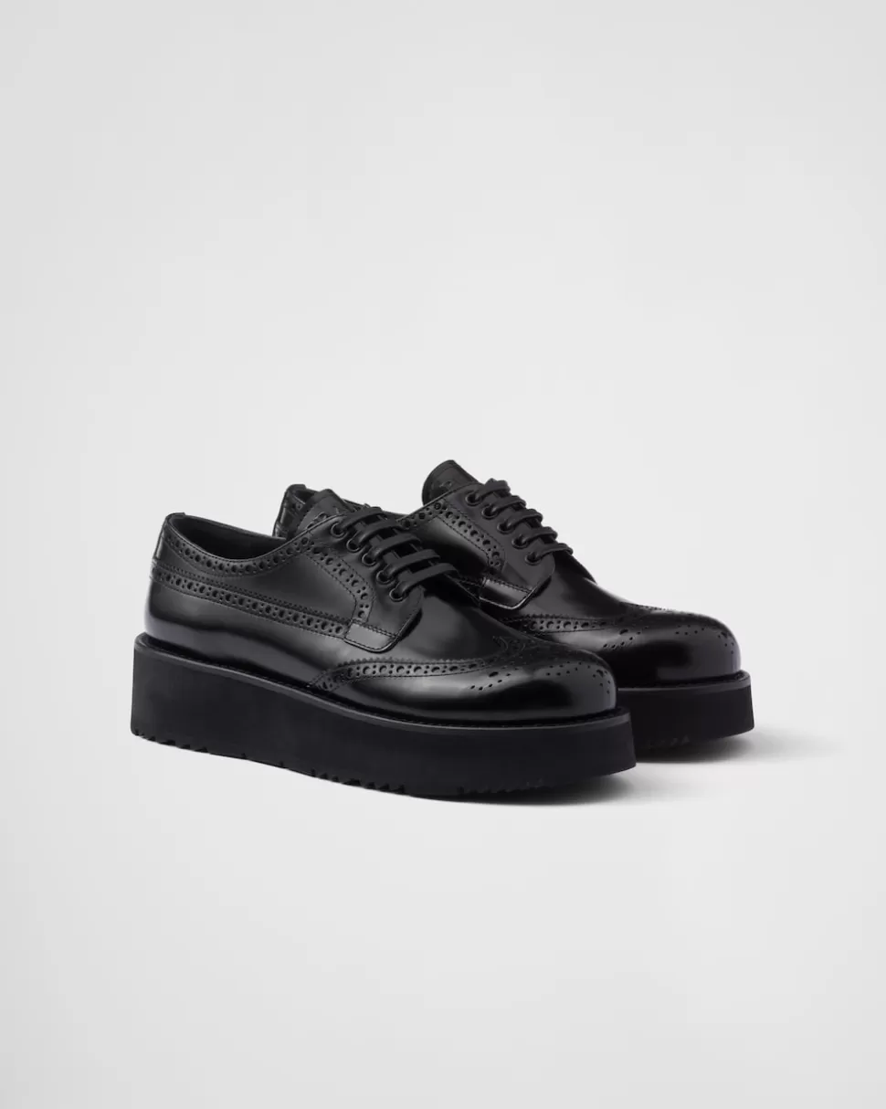 Prada Zapatos Derby En Piel Cepillada^Mujer ZAPATOS CON CORDONES
