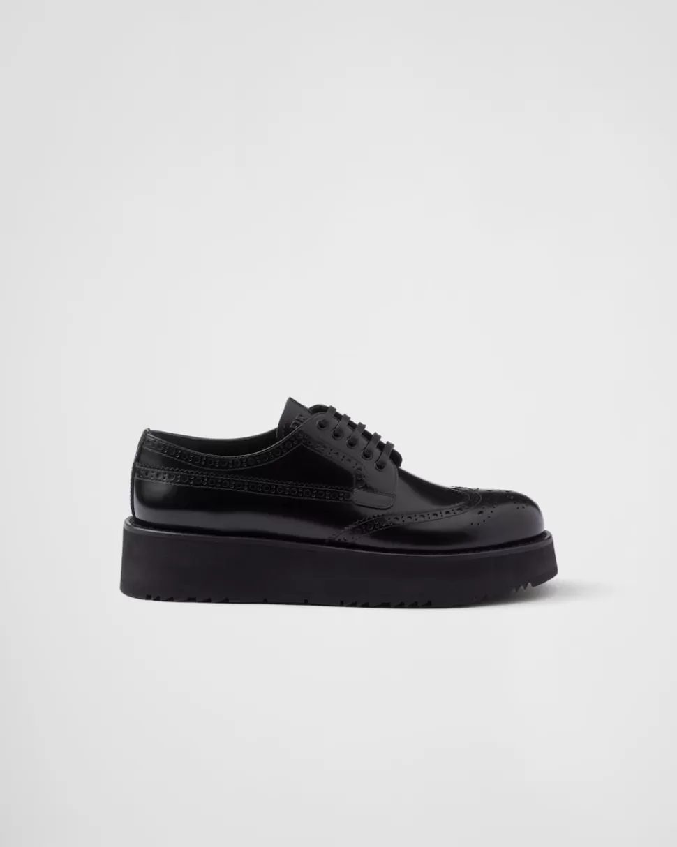 Prada Zapatos Derby En Piel Cepillada^Mujer ZAPATOS CON CORDONES