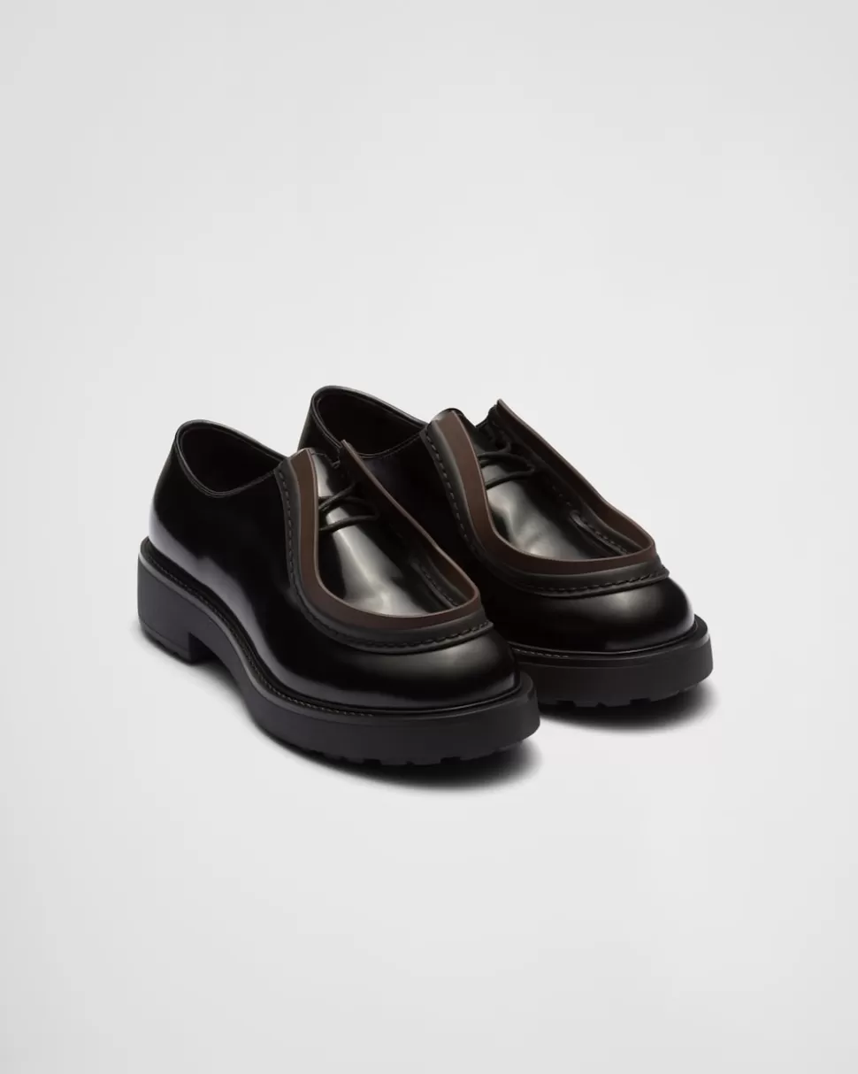 Prada Zapatos Diapason Con Cordones De Piel Mate Y Cepillada^Hombre ZAPATOS CON CORDONES