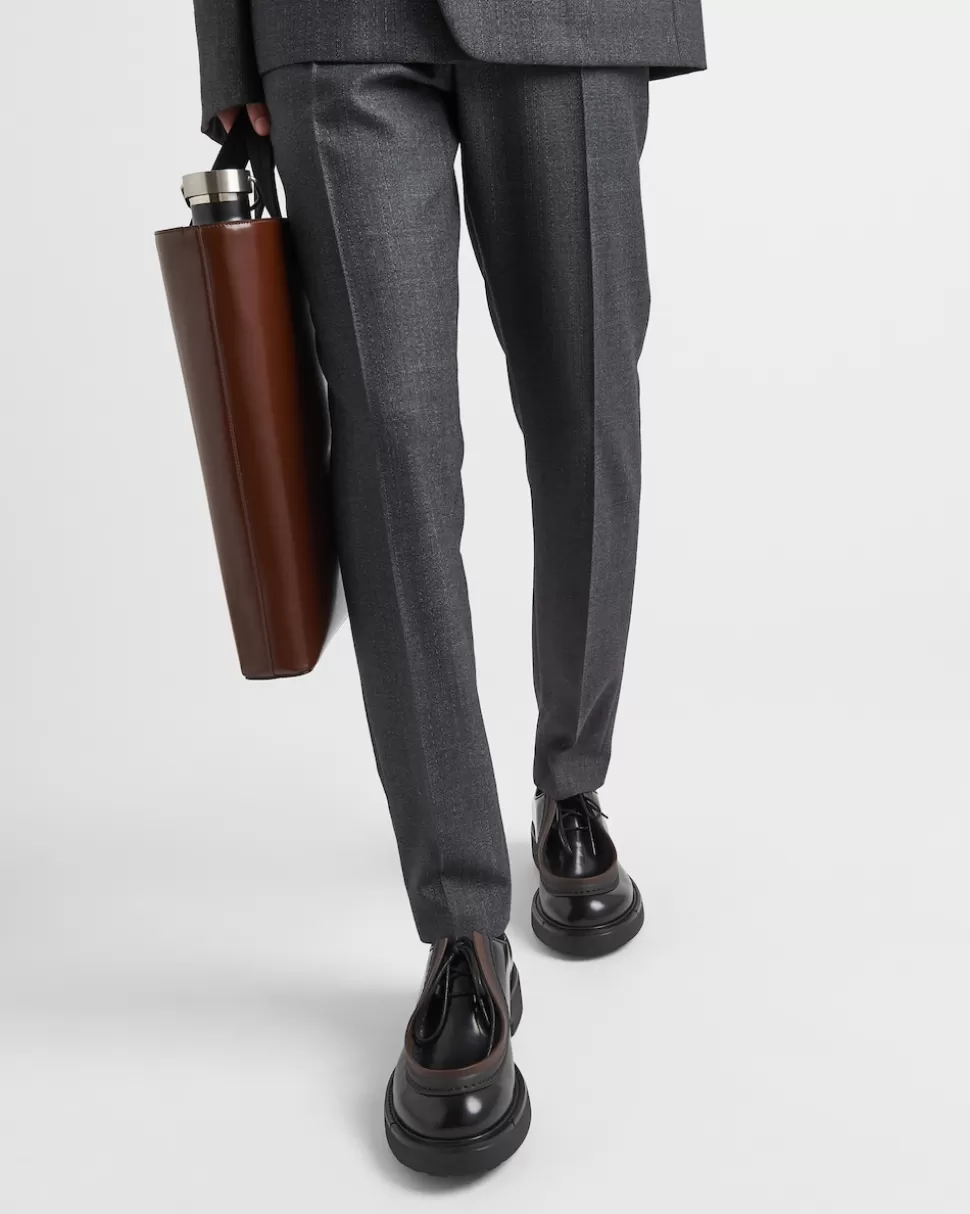 Prada Zapatos Diapason Con Cordones De Piel Mate Y Cepillada^Hombre ZAPATOS CON CORDONES