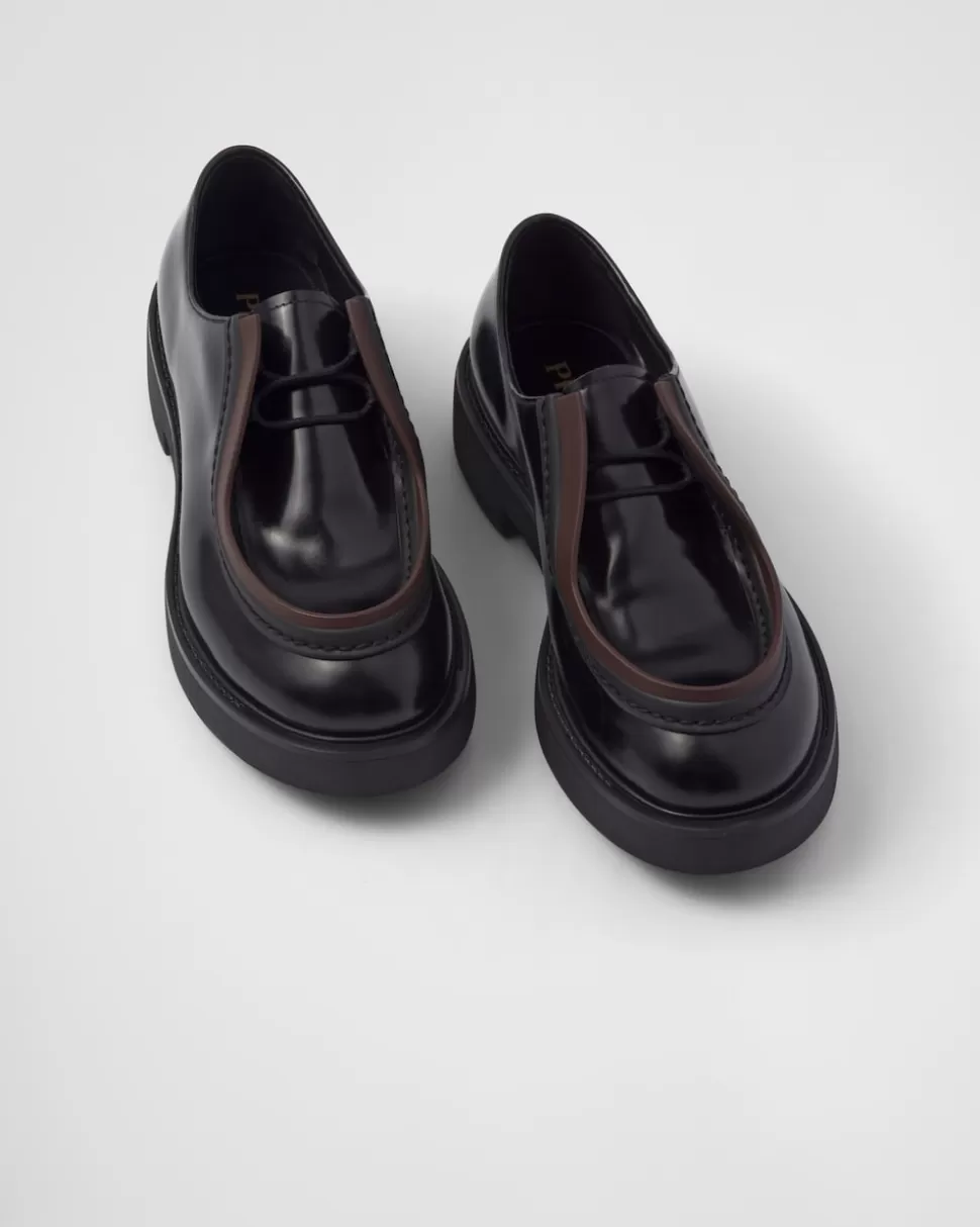 Prada Zapatos Diapason Con Cordones De Piel Mate Y Cepillada^Hombre ZAPATOS CON CORDONES