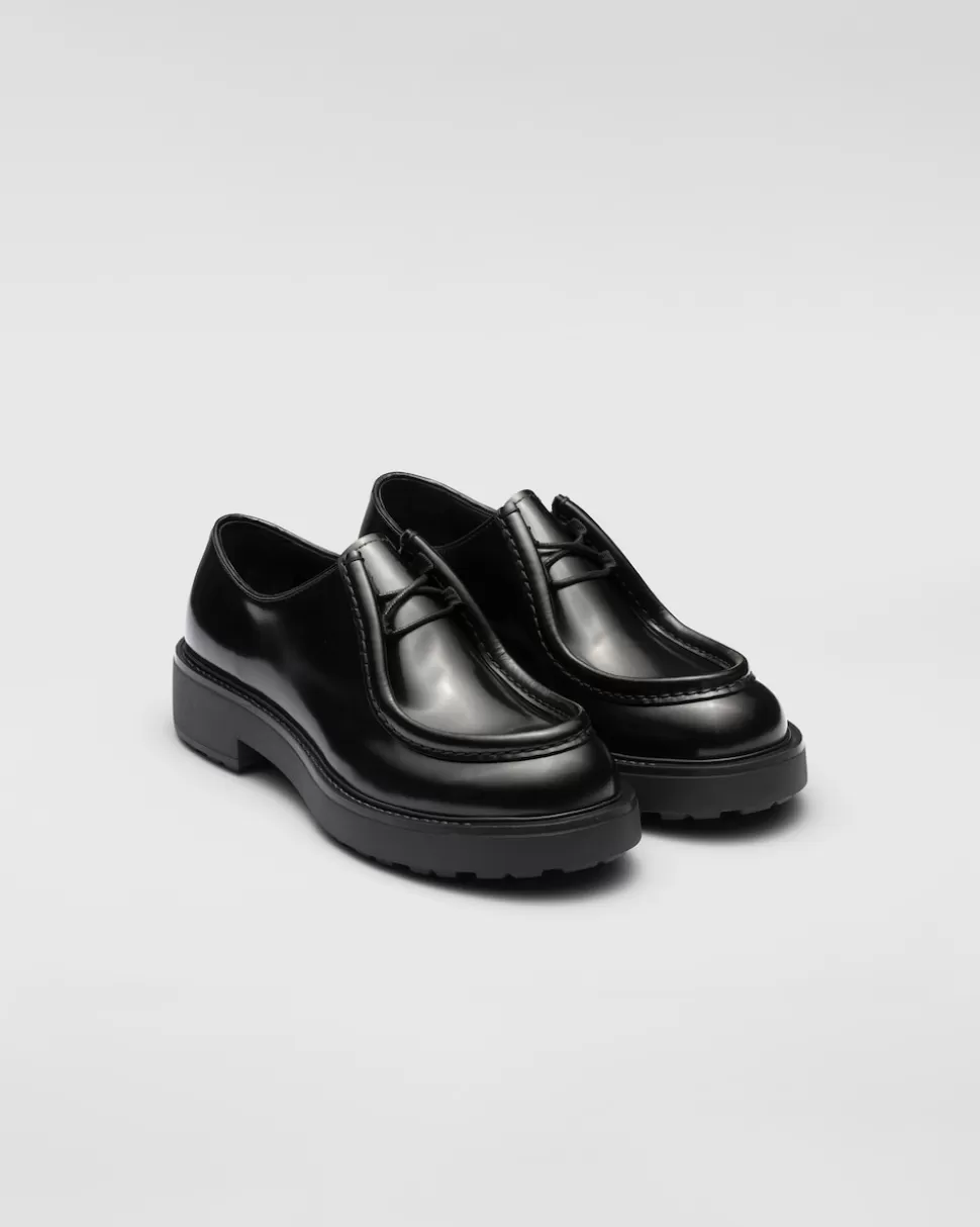 Prada Zapatos Diapason Con Cordones De Piel Mate Y Cepillada^Hombre ZAPATOS CON CORDONES