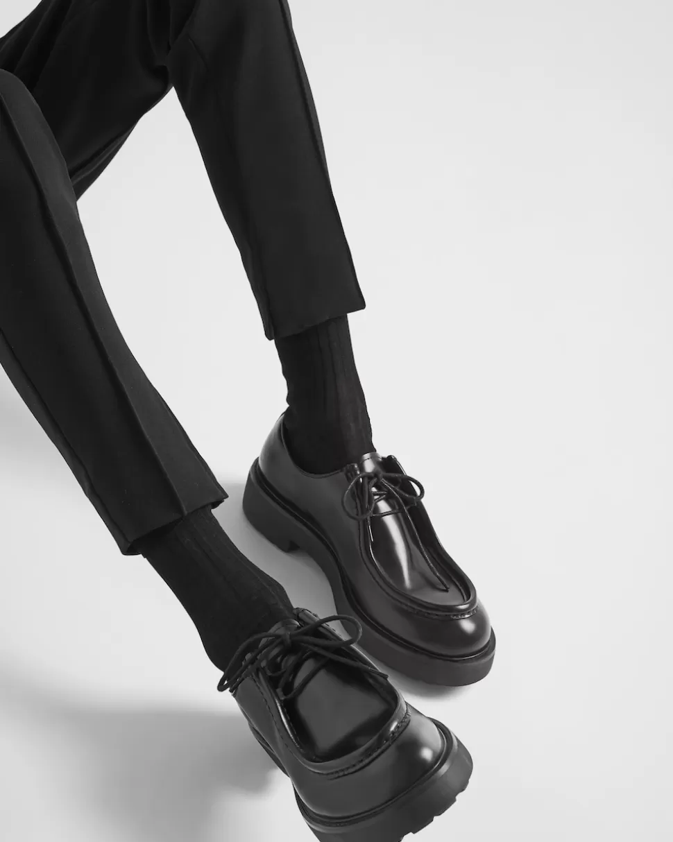 Prada Zapatos Diapason Con Cordones De Piel Mate Y Cepillada^Hombre ZAPATOS CON CORDONES
