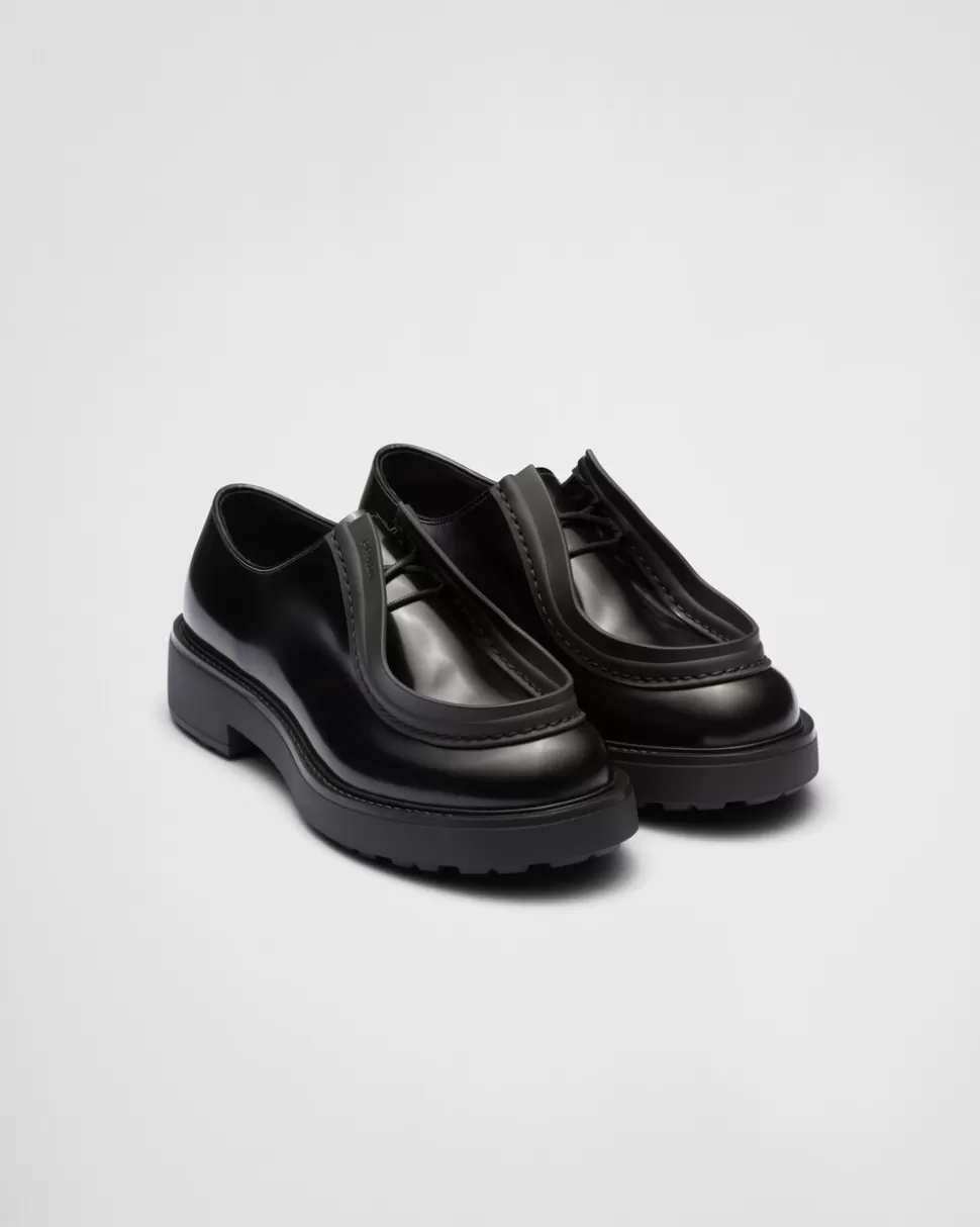 Prada Zapatos Diapason Con Cordones De Piel Mate Y Cepillada^Hombre ZAPATOS CON CORDONES
