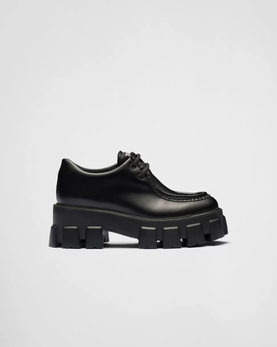 Prada Zapatos Monolith De Piel Cepillada Y Cordones^Mujer ZAPATOS CON CORDONES