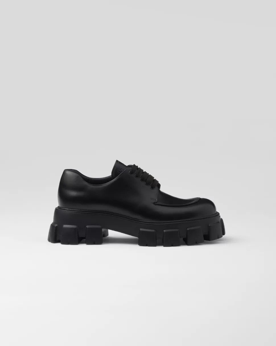 Prada Zapatos Monolith En Piel Cepillada Y Cordones^Hombre ZAPATOS CON CORDONES