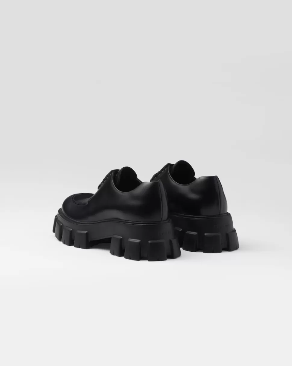 Prada Zapatos Monolith En Piel Cepillada Y Cordones^Hombre ZAPATOS CON CORDONES