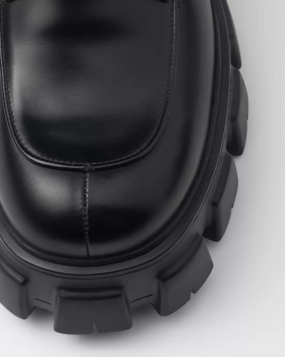 Prada Zapatos Monolith En Piel Cepillada Y Cordones^Hombre ZAPATOS CON CORDONES