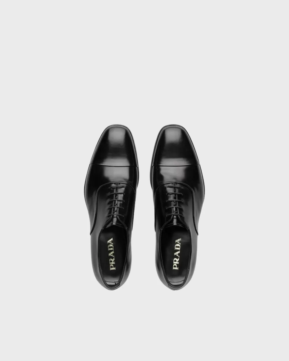 Prada Zapatos Oxford De Piel Cepillada Con Cordones^Hombre ZAPATOS CON CORDONES