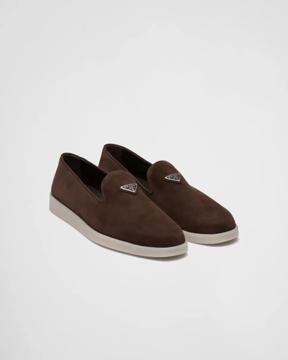 Prada Zapatos Sin Cordón De Ante^Hombre MOCASINES