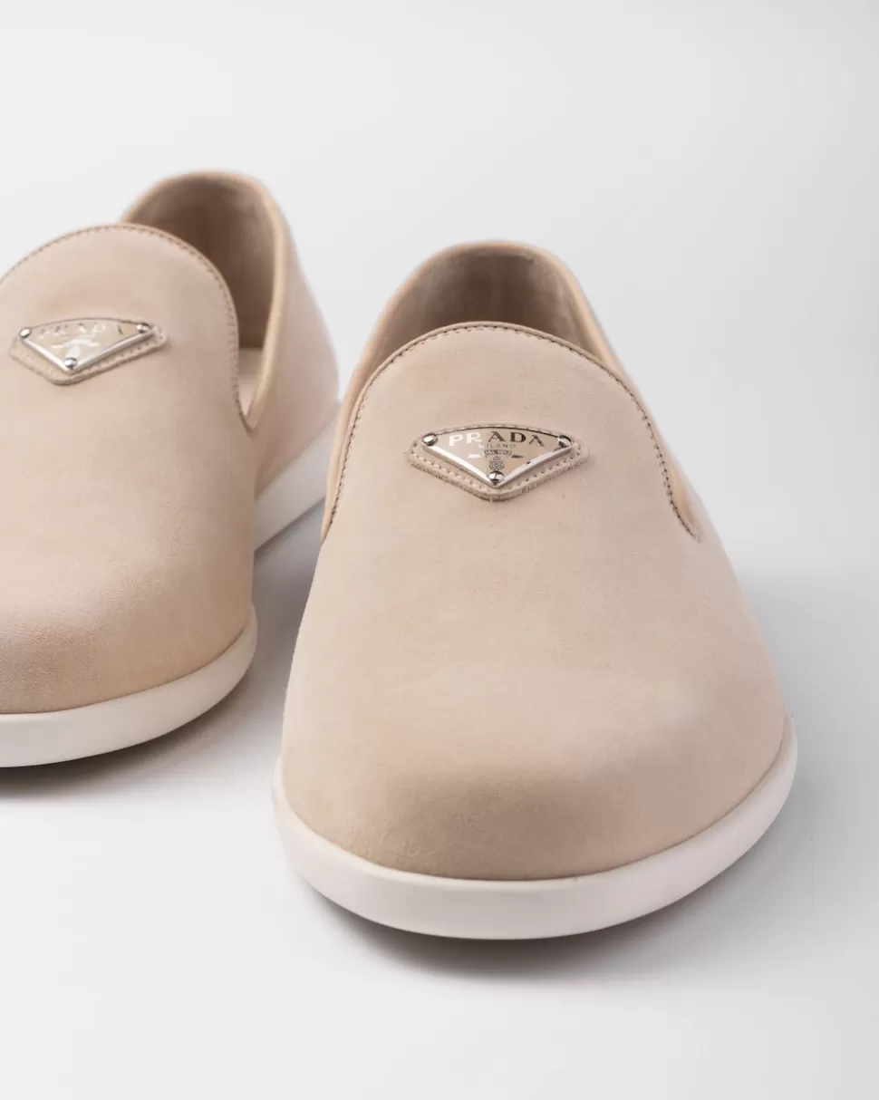 Prada Zapatos Sin Cordones De Ante De Becerro^Hombre MOCASINES