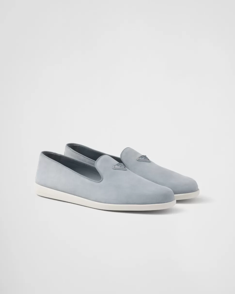 Prada Zapatos Sin Cordones De Ante De Becerro^Hombre MOCASINES