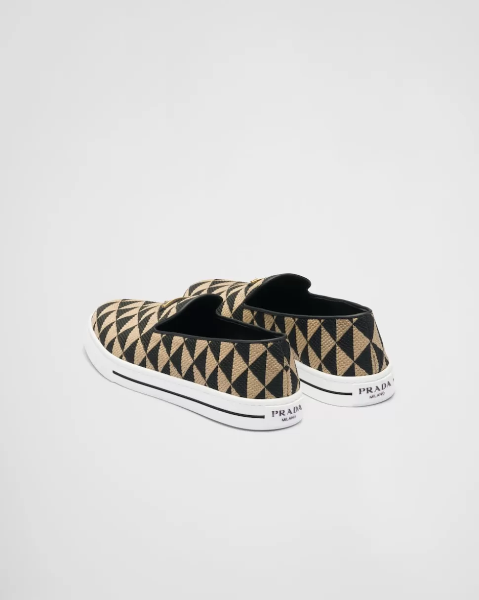 Prada Zapatos Sin Cordones De Tejido Bordado^Mujer ZAPATILLAS DEPORTIVAS