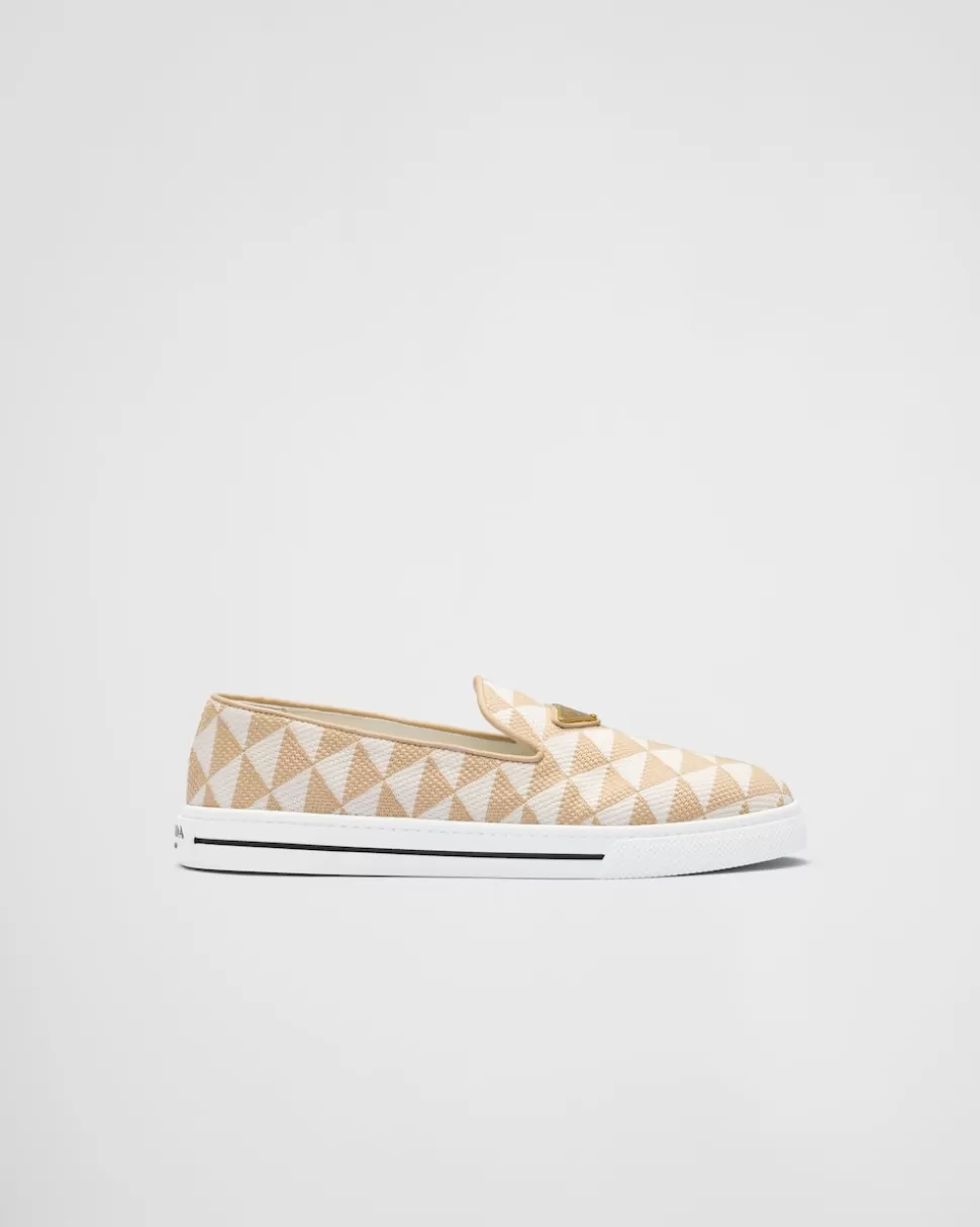 Prada Zapatos Sin Cordones De Tejido Bordado^Mujer ZAPATILLAS DEPORTIVAS