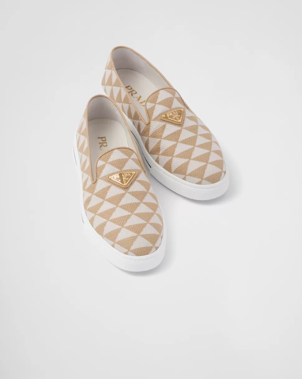 Prada Zapatos Sin Cordones De Tejido Bordado^Mujer ZAPATILLAS DEPORTIVAS