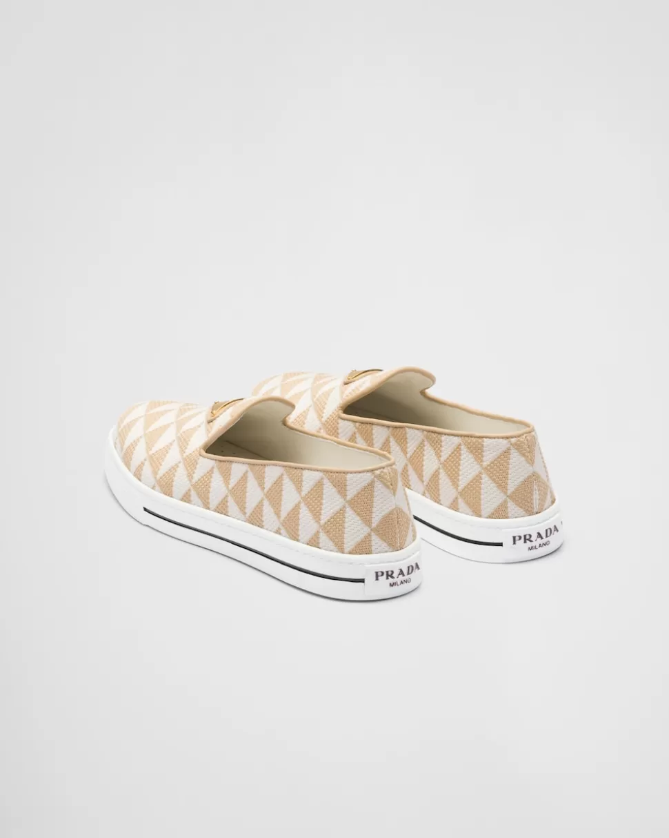Prada Zapatos Sin Cordones De Tejido Bordado^Mujer ZAPATILLAS DEPORTIVAS