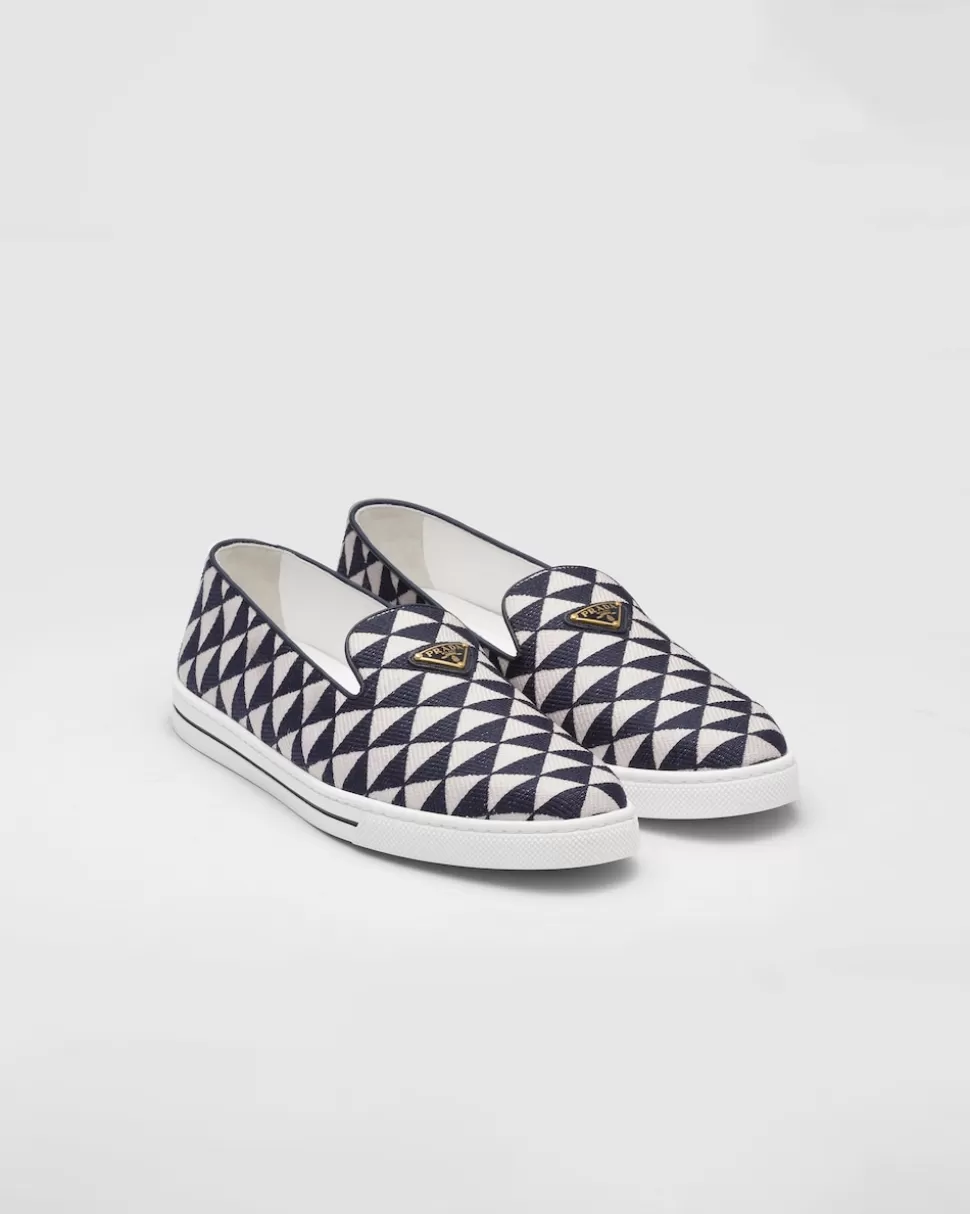 Prada Zapatos Sin Cordones De Tejido Técnico^Hombre MOCASINES