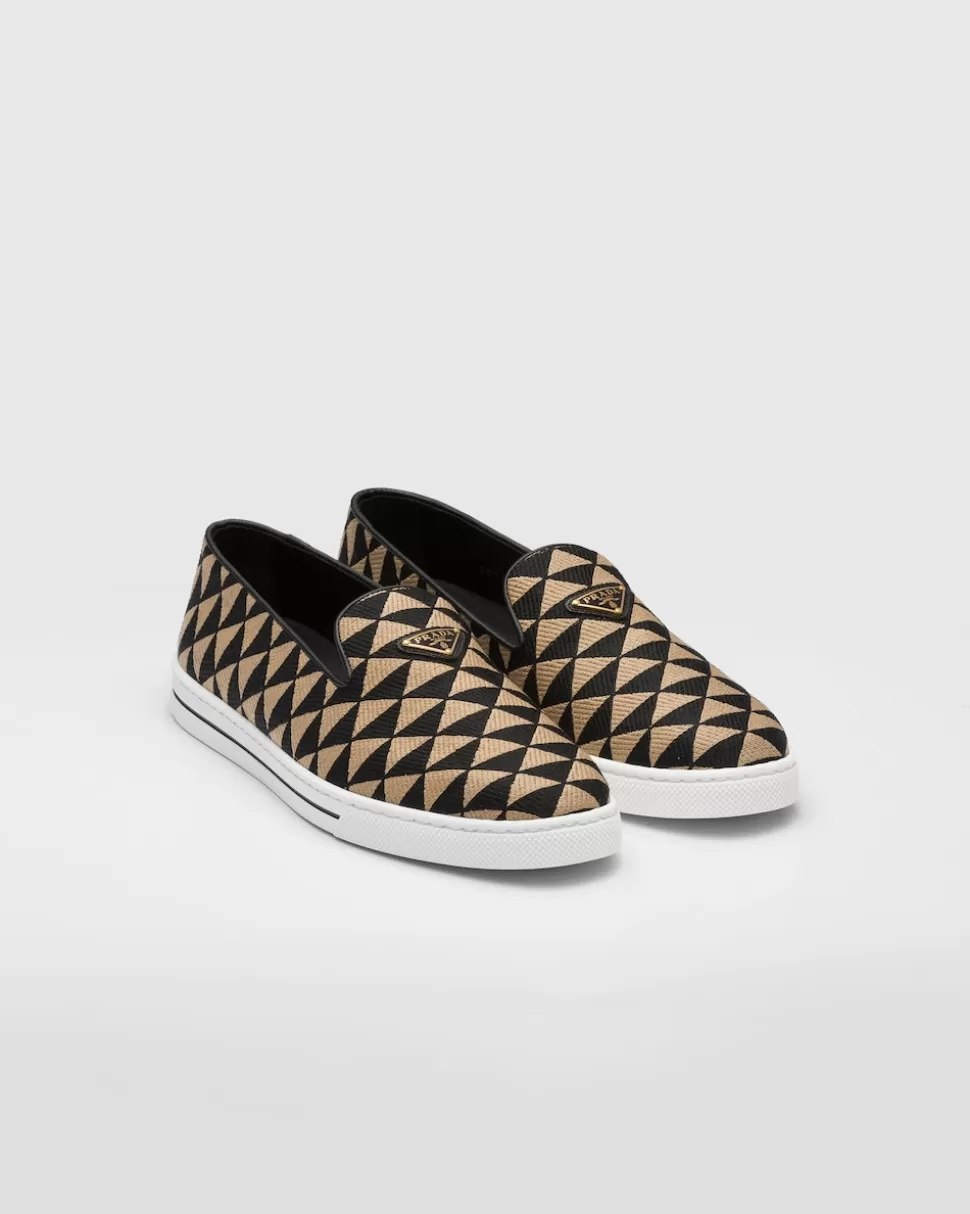 Prada Zapatos Sin Cordones De Tejido Técnico^Hombre MOCASINES