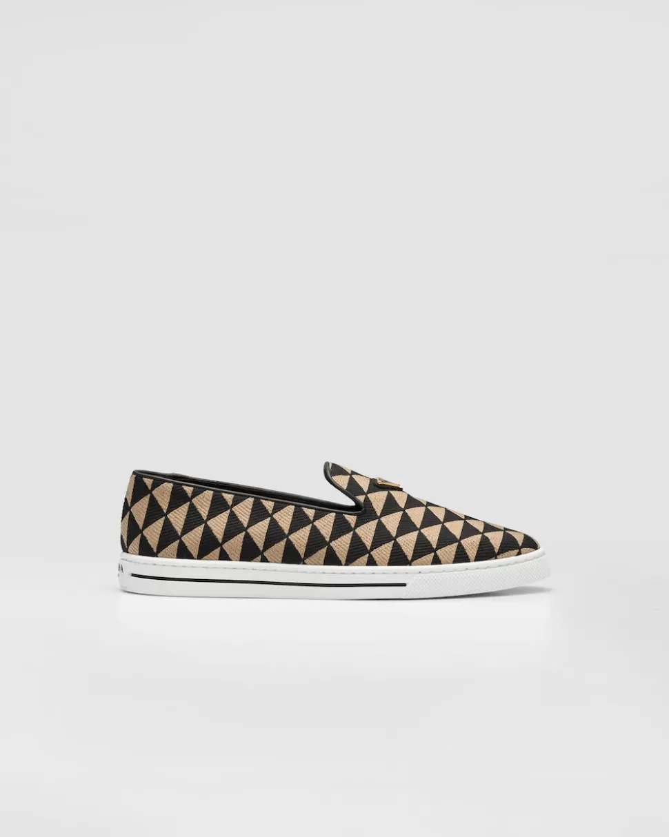 Prada Zapatos Sin Cordones De Tejido Técnico^Hombre MOCASINES