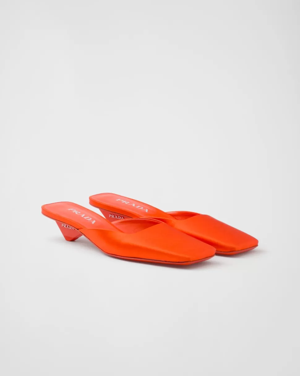 Prada Zapatos Tipo Mules De Satén^Mujer PANTUFLAS Y CHINELAS